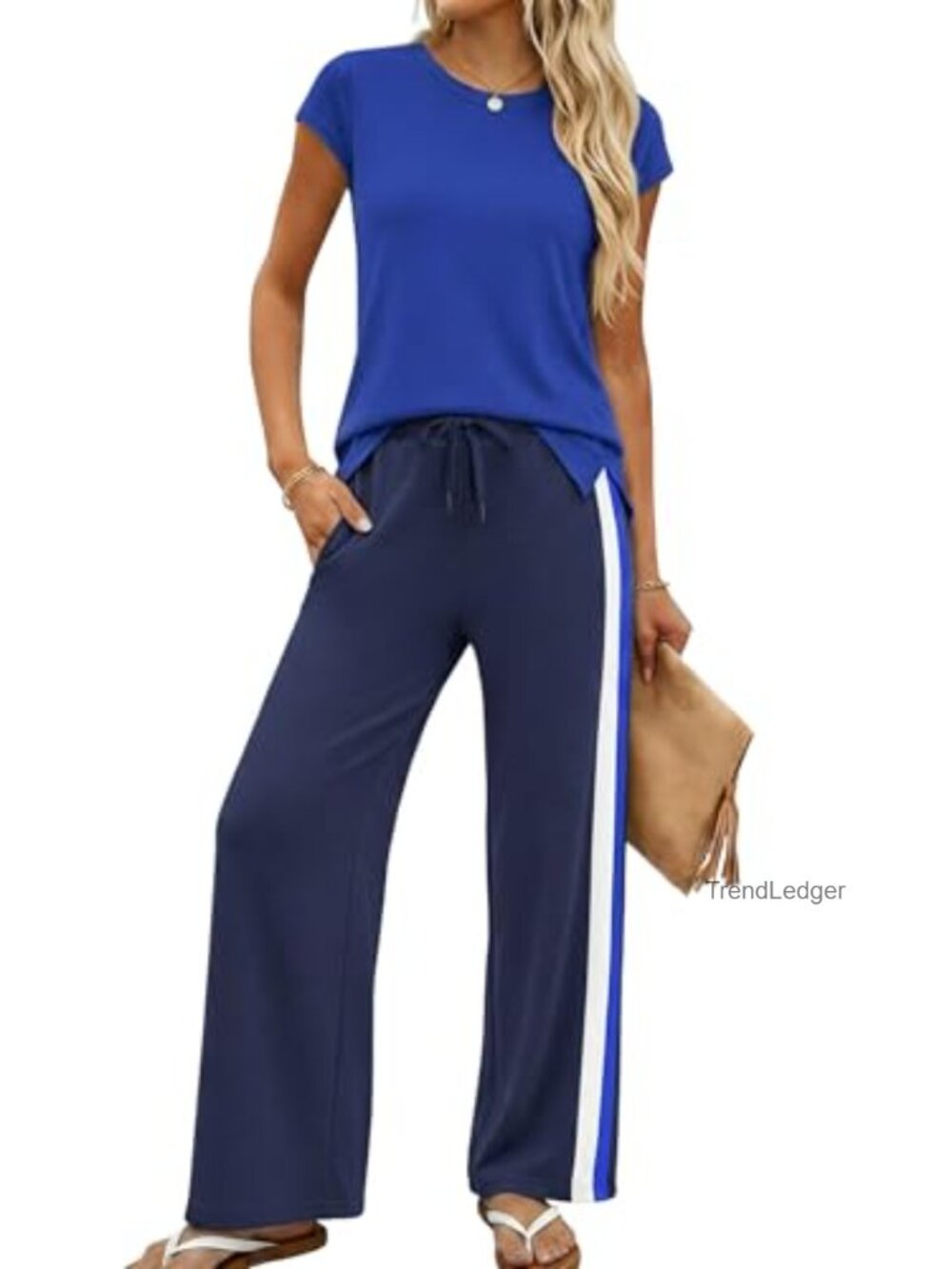 2 Piece Lounge Set Women Airport Travel Outfit Soft Knit